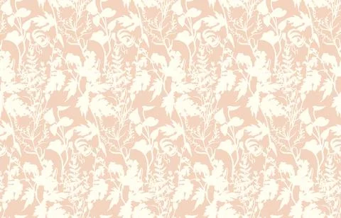 Seamless pattern with herbs and flowers Stock Illustration