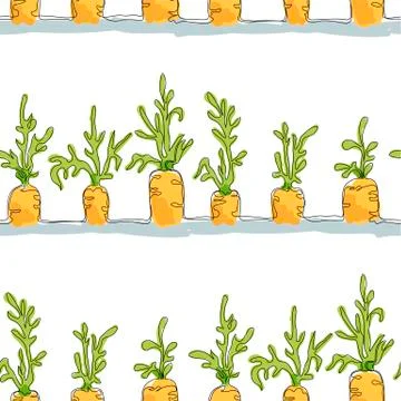 Seamless Pattern with herbs of carrots made for printing, wrapping and textil 스톡 일러스트