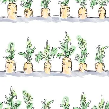 Seamless Pattern with herbs of carrots made for printing, wrapping and textil Stock Illustration