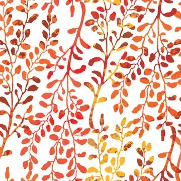 Seamless pattern with herbs, foliage and plants Illustrazione stock
