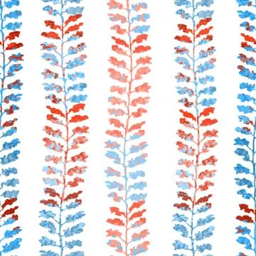 Seamless pattern with herbs, foliage, plants 스톡 일러스트