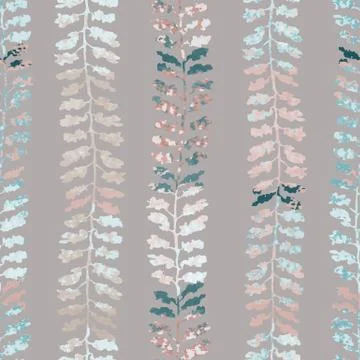 Seamless pattern with herbs, foliage, plants Stock Illustration