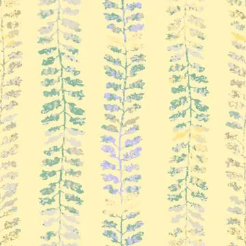 Seamless pattern with herbs, foliage, plants Stock Illustration