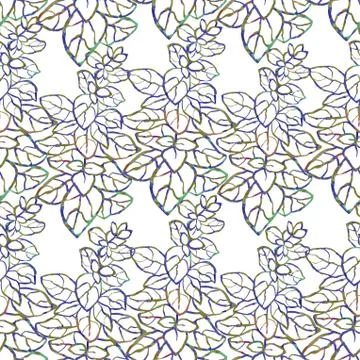 Seamless pattern with herbs, plants and flowers Stock Illustration