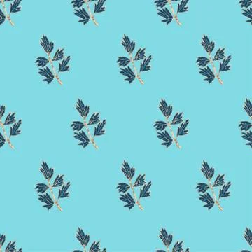 Seamless pattern with herbs, plants and flowers Stock Illustration