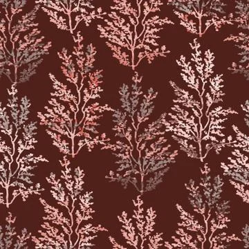 Seamless pattern with herbs, plants Stock Illustration