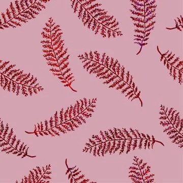 Seamless pattern with herbs, plants Stock Illustration