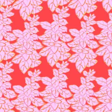 Seamless pattern with herbs, plants Stock Illustration