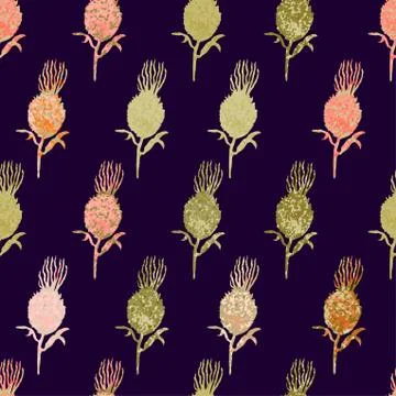 Seamless pattern with herbs, plants Stock Illustration