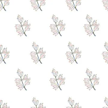 Seamless pattern with herbs, plants Stock Illustration