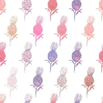 Seamless pattern with herbs, plants Illustrazione stock