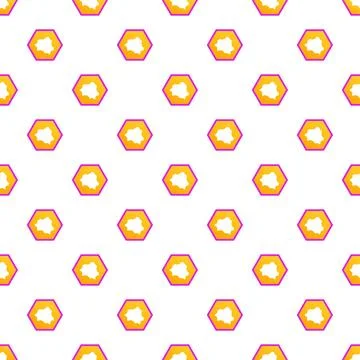 Seamless pattern with hexagon shapes and map of poland Ilustración de archivo