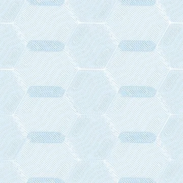 Seamless pattern with hexagon square cube geometric pattern shapes grid blue Stock Illustration
