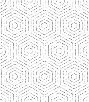 Seamless Pattern With Hexagonal Dotted Shapes 스톡 일러스트