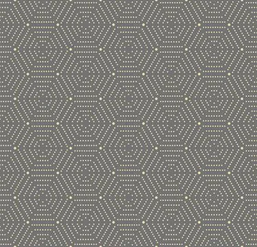 Seamless Pattern With Hexagonal Dotted Shapes Stock Illustration