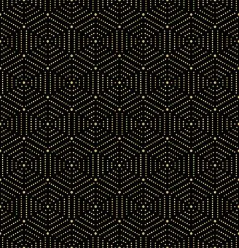 Seamless Pattern With Hexagonal Dotted Shapes Stockillustratie