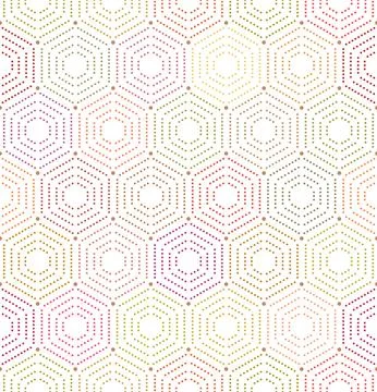 Seamless Pattern With Hexagonal Dotted Shapes Stock Illustration