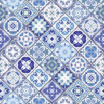 Seamless pattern of hexagonal mosaics イラスト素材