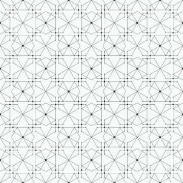 Seamless pattern with hexagons and nodes. Repeating modern stylish geometric Stock Illustration