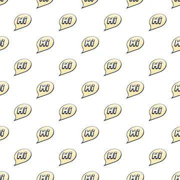 Seamless pattern with hi speech bubble greeting Stock Illustration