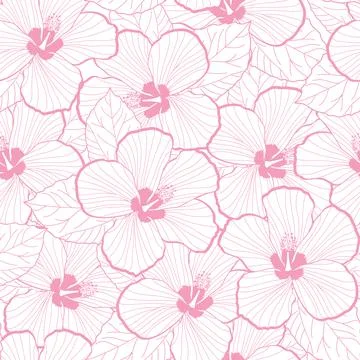 Seamless pattern of hibiscus flower texture Stock Illustration