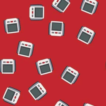 Seamless pattern high blood pressure monitor cartoon vector Stock Illustration