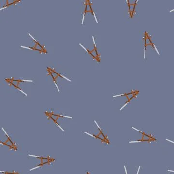 Seamless pattern high electric pylon cartoon vector 스톡 일러스트