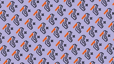 Seamless Pattern of High Heels and Stars on a Purple Background. Stock Footage 325390081