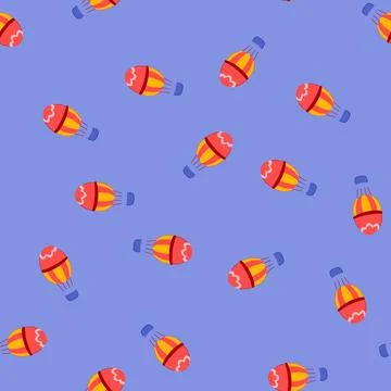 Seamless pattern high hot air balloon cartoon vector Stockillustratie
