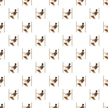Seamless pattern high jumper athlete doing athletics Stock Illustration