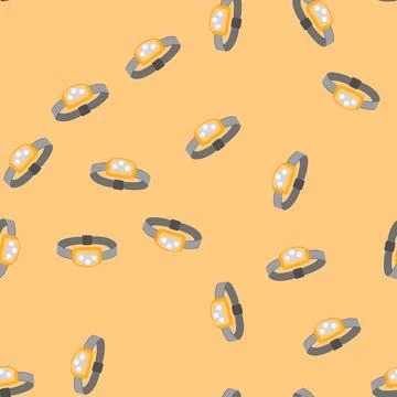 Seamless pattern hiking headlamp flashlight cartoon vector Stock Illustration