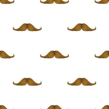 Seamless pattern with hipsters mustache Illustrazione stock