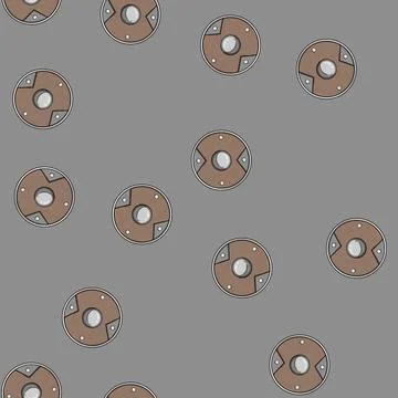 Seamless pattern historical viking shield cartoon vector Stock Illustration
