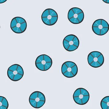 Seamless pattern historical viking shield cartoon vector Stock Illustration