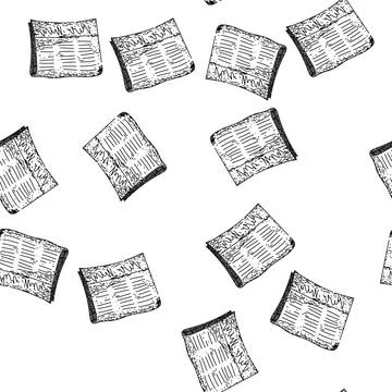 Seamless pattern history old newspaper sketch hand drawn Illustrazione stock