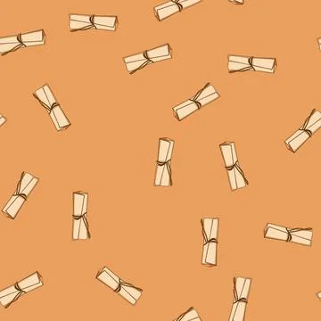 Seamless pattern history scroll papyrus cartoon vector 스톡 일러스트