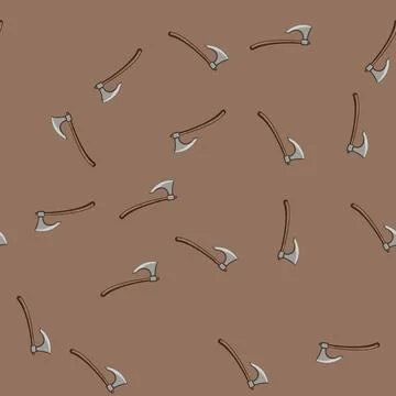 Seamless pattern history viking axe cartoon vector Stock Illustration