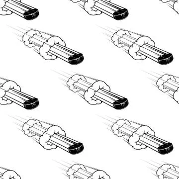 Seamless pattern of hockey pucks in motion Stock Illustration