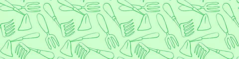 Seamless pattern with hoes. Hand drawn outline vector background and texture  Illustration