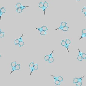 Seamless pattern hold kid scissors cartoon vector Stock Illustration