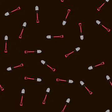 Seamless pattern hole tree planting shovel cartoon vector イラスト素材
