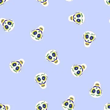 Seamless pattern holi dead day skull cartoon vector 스톡 일러스트
