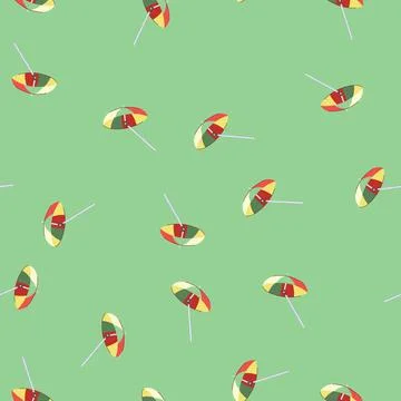 Seamless pattern holiday beach umbrella cartoon vector Stockillustratie