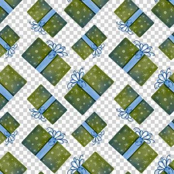 Seamless pattern with holiday boxes Stock Illustration