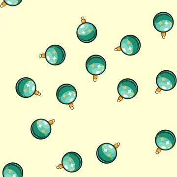 Seamless pattern holiday christmas ball cartoon vector イラスト素材