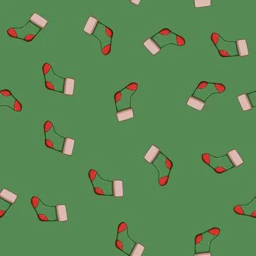 Seamless pattern holiday christmas sock cartoon vector 스톡 일러스트