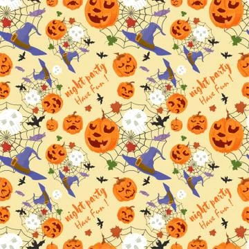 Seamless pattern for holiday design all saints eve Halloween Spider web skull Illustrazione stock