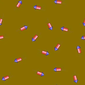Seamless pattern holiday firework rocket cartoon vector イラスト素材