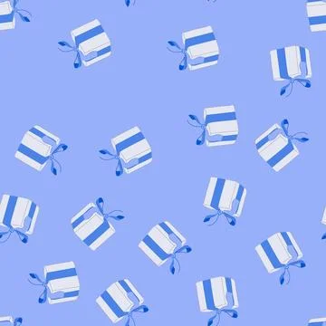 Seamless pattern holiday gift box cartoon vector Stock Illustration