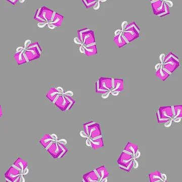 Seamless pattern holiday gift box cartoon vector Stock Illustration